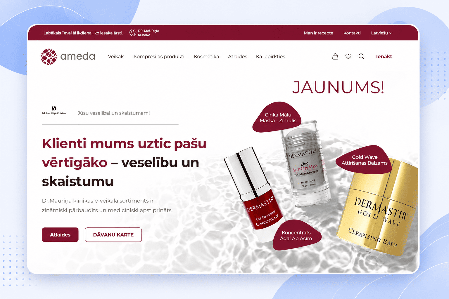 Ameda — medicīnas e-veikals ar recepšu plūsmu uz WooCommerce 1