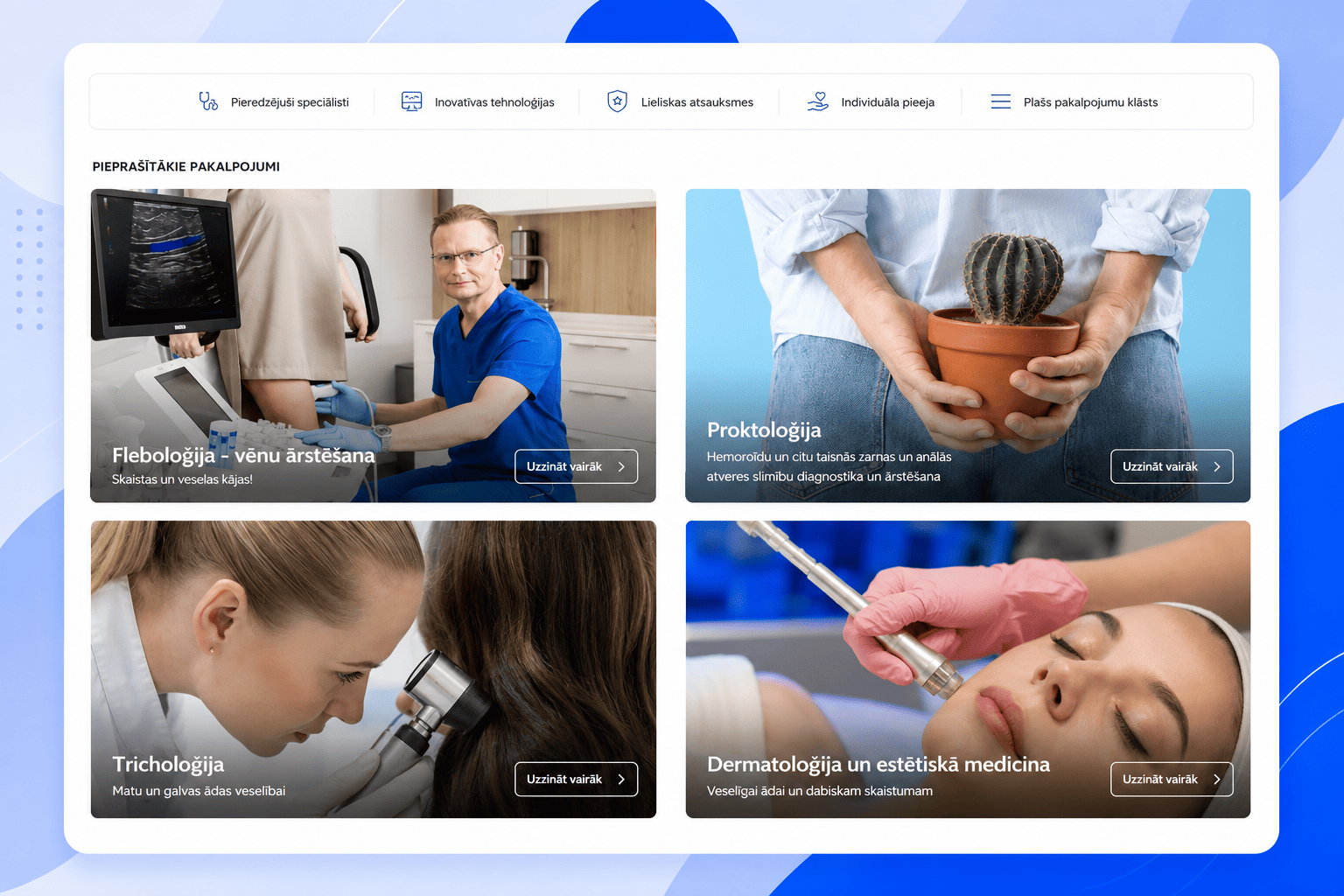 Dr. Mauriņa klīnika — daudzprofilu medicīnas centra vietne ar tiešsaistes pierakstu 2