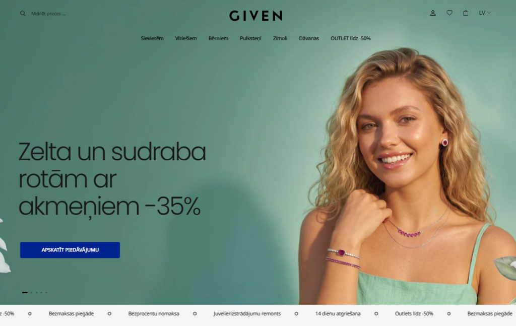 GIVEN.LV — Baltijas lielākā rotu e-veikala tehniskā optimizācija