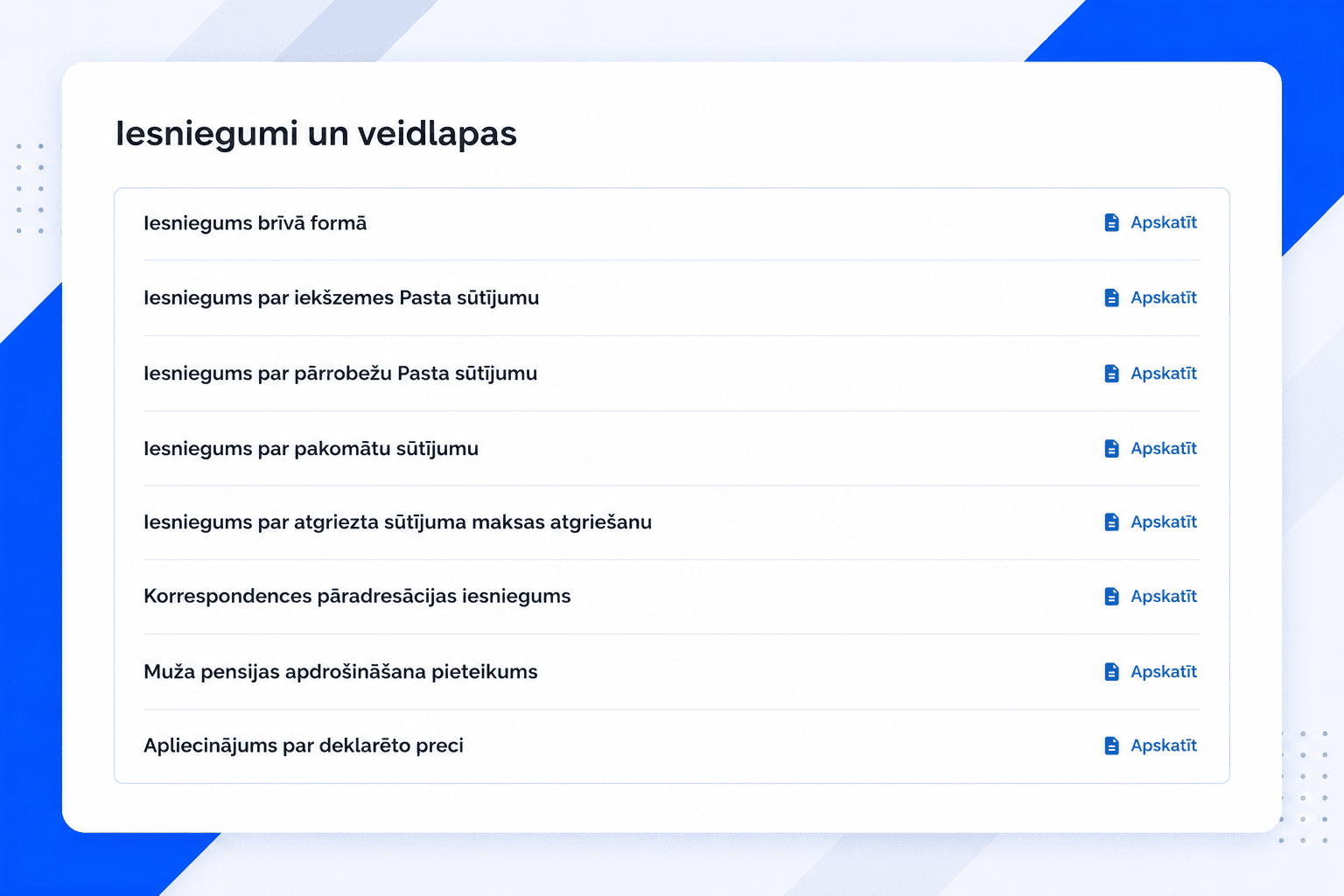 Latvijas Pasts — nacionālā pasta publiskais portāls 4
