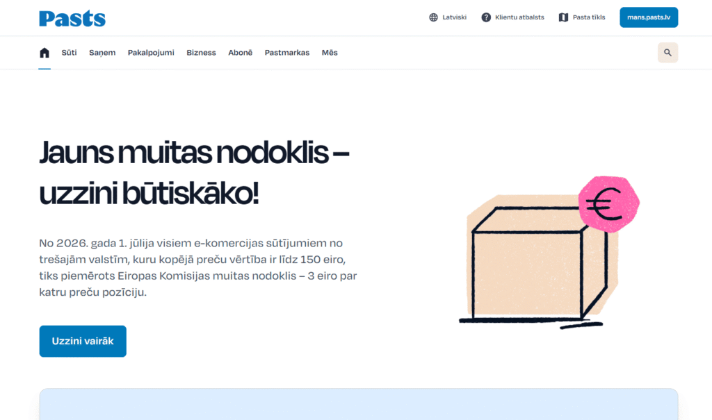 Latvijas Pasts — nacionālā pasta publiskais portāls 5