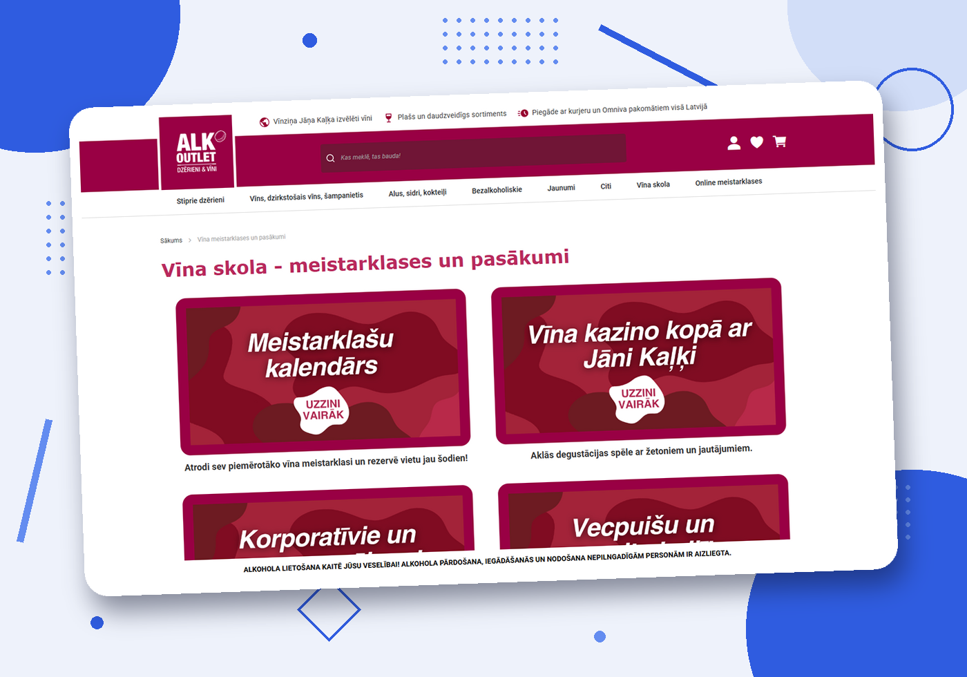 alkoutlet magento e-veikals latvijā