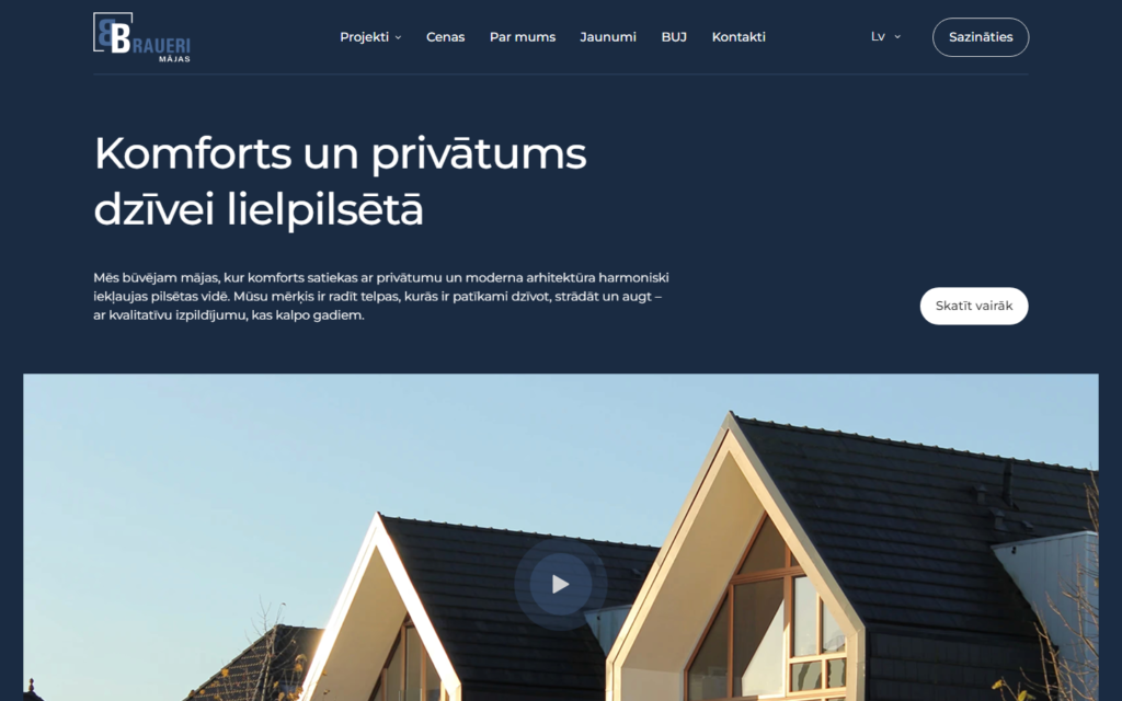 Braueri Mājas mājaslapas sākumlapa